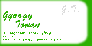 gyorgy toman business card